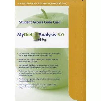 MyDietAnalysis Student Access Code Card